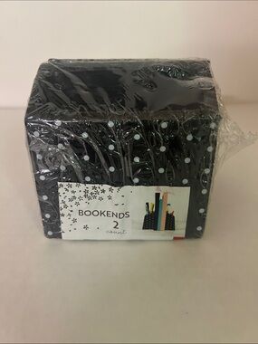 Polka Dot Black Bookends & Pencil Holder Set - Home Office